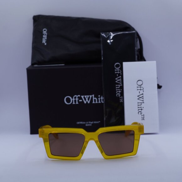Off-White OERI142 WINDSOR 1864 Square Sunglasses – Shiny Yellow\Brown - Picture 2 of 10